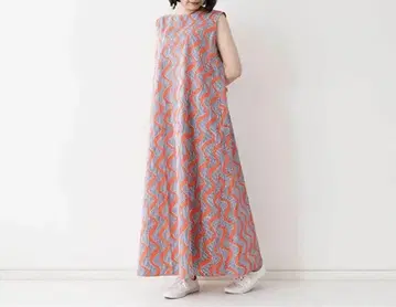 LE GLAZIK 선명한 바틱 패턴 롱 원피스
