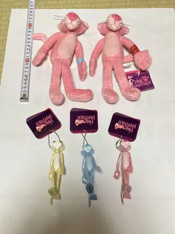 핑크 팬서 봉제 인형과 스트랩 세트