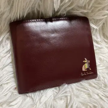 폴 스미스 마켓리 스트라이프 토끼 2단 접이식 지갑 버건디