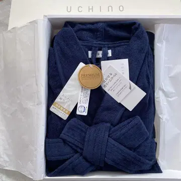 UCHINO 우치노 프리미엄 목욕 가운 남녀 공용 네이비 가운