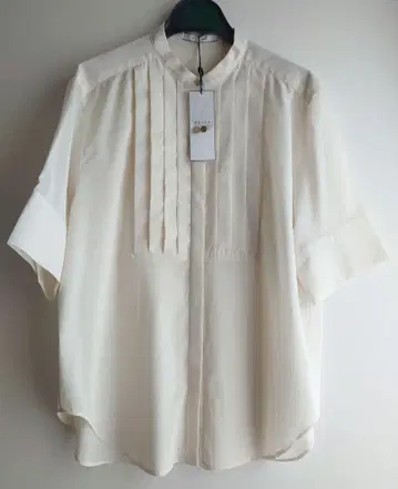 BEIGE, 베이지 [세탁 가능] BAC 밴드 카라 블라우스 36호