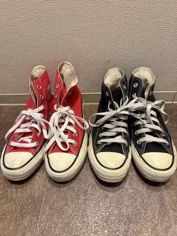 컨버스 하이컷 레드 블랙 22.5cm
