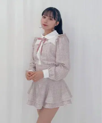 허니시나몬 레이스 트위드 블라우스, 스커트