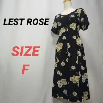LEST ROSE 레스트로즈 꽃무늬 원피스 반팔 올 패턴 블랙