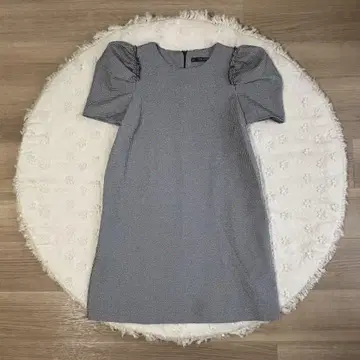 ZARA 체크 무늬 하운드투스 체크 퍼프 슬리브 미니 원피스