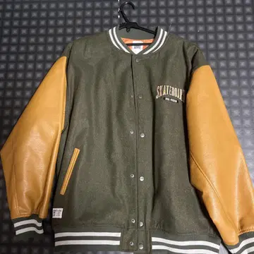 VISION STREET WEAR 바시티 자켓 올리브 그린