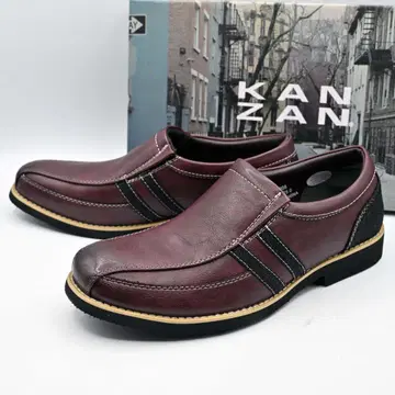 가격 인하! KANZAN 경량 와이드 슬립온 캐주얼 WINE 26CM5E