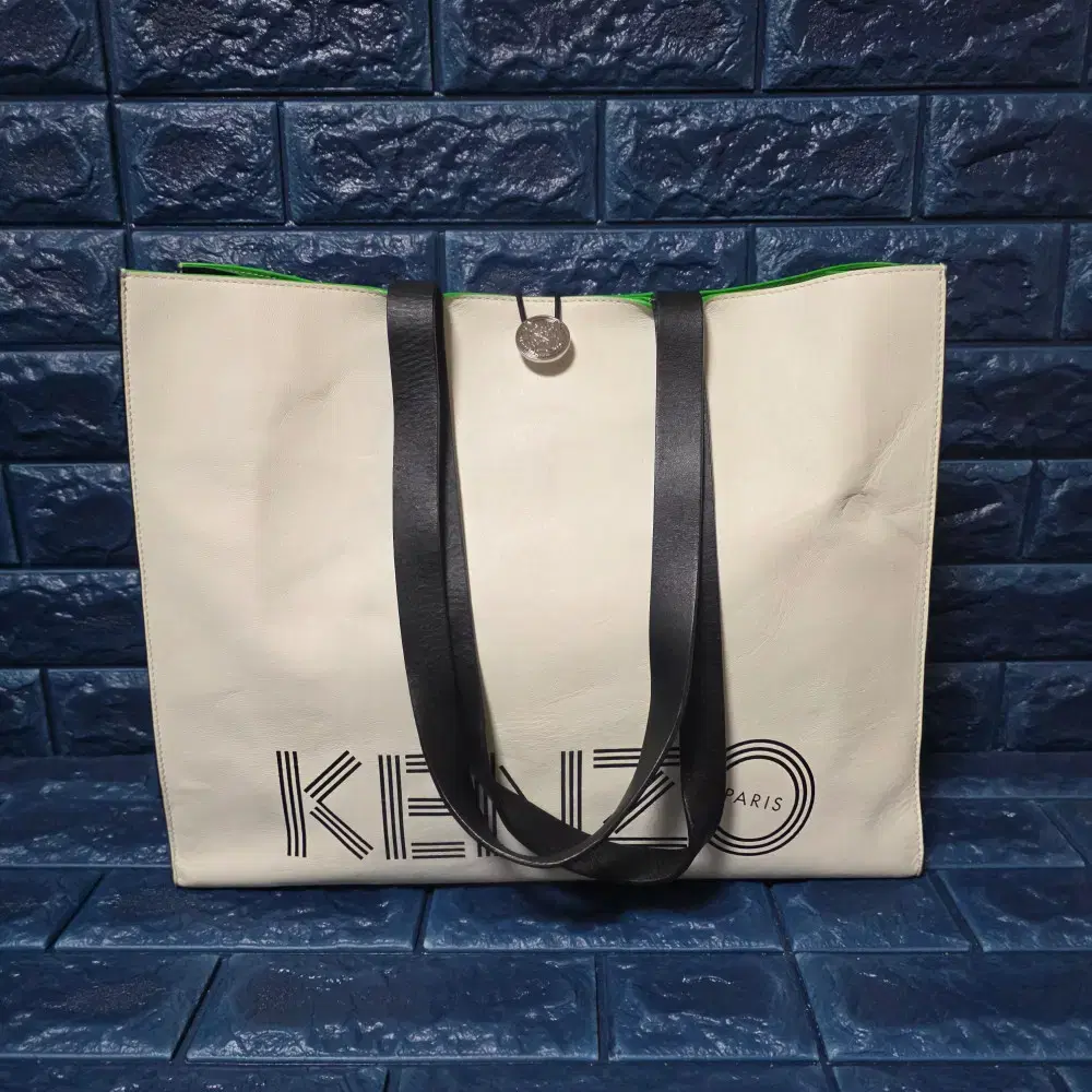 KENZO Oversized Leather Shopper Bag Travel Bag Shoulder Bag Unisex