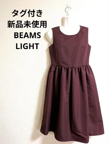 택 포함 미사용 새상품 BEAMS LIGHTS 슬리브리스 플레어 원피스