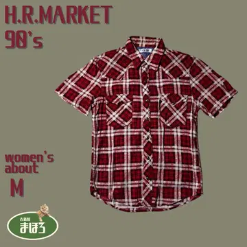 90년대 할리우드 랜치 마켓 H.R.MARKET 반팔 셔츠 웨스턴 체크