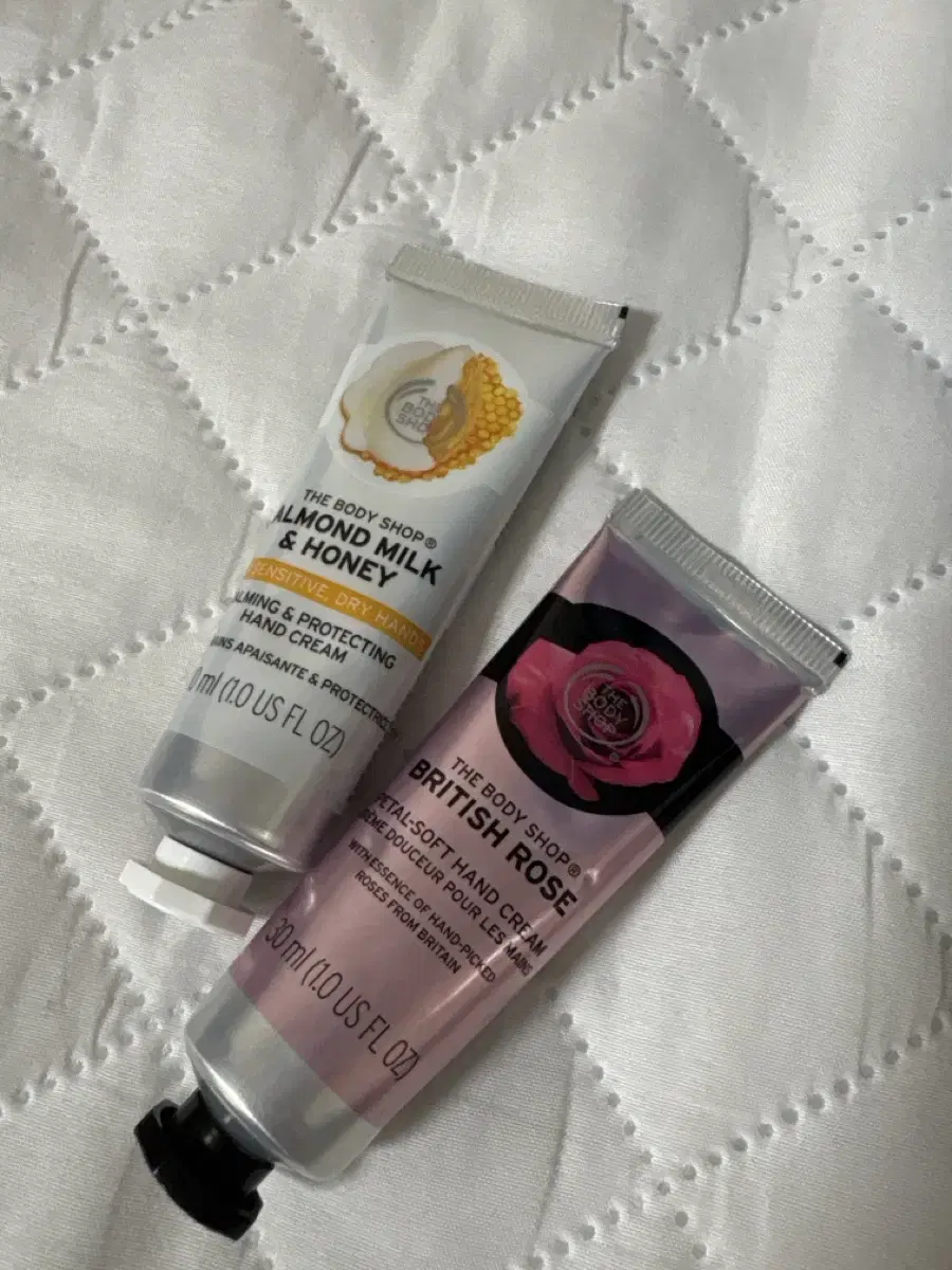 Two The Body Shop hand creams