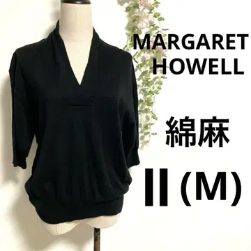 MARGARET HOWELL 마가렛호웰 면 린넨 썸머 니트 블랙 M