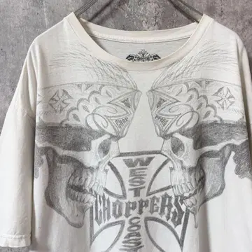 00s WEST COAST CHOPPERS 티셔츠 스컬 화이트