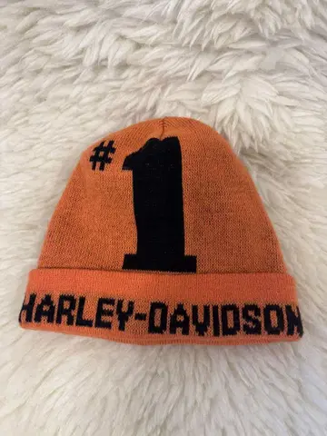 할리 니트 모자 HARLEY-DAVIDSON 오렌지 니트 비니
