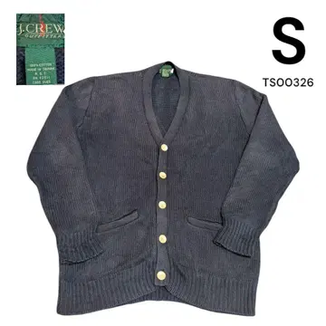 90s J.CREW 구제 의류 무지 코튼 가디건 니트 스웨터 S 거인 택