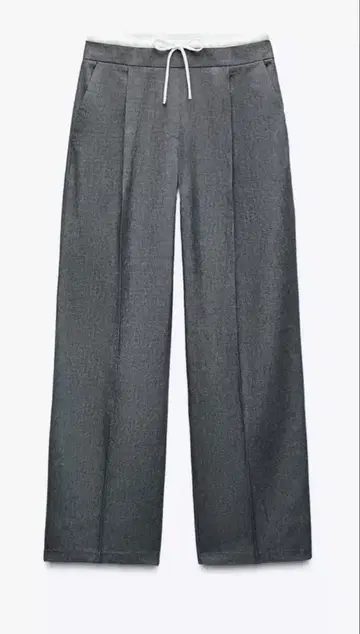 ZARA WIDE-LEG 팬츠 더블 허리 밴딩 XS 인디고 블루