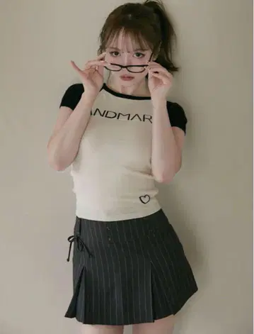 앤드메리 메리 로고 니트 톱