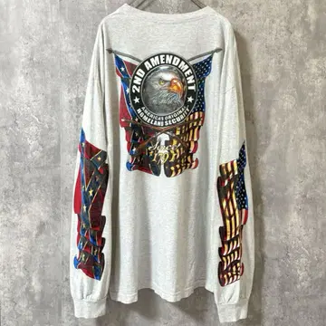 00s 2ND AMENDMENT 프레임 소매 프리 L/S 티셔츠 이글