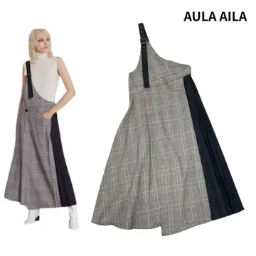 AULA AILA 아우라 아이라 원숄더 점퍼 스커트 원피스