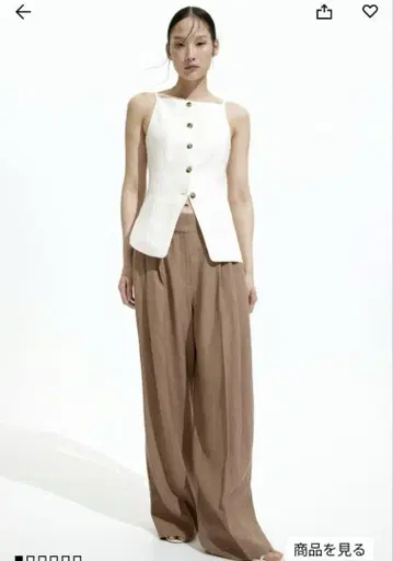 H&M 테이퍼드 허리 베스트 38 에이치앤엠