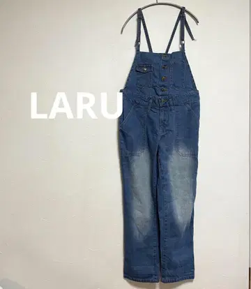 LARU 데님 살로펫 팬츠 여성용 와이드 블루 M