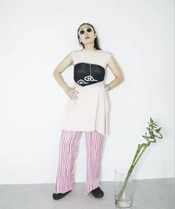CITYSHOP 스트라이프 프린트 팬츠