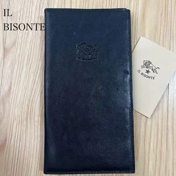 IL BISONTE 블랙 장지갑 접이식 지갑 카드 홀더 가죽