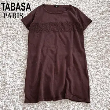 TABASA PARIS 튜닉 시스루 니트 36 썸머 니트 브라운