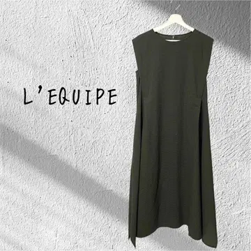 L'EQUIPE 레킵 슬리브리스 롱 원피스 모스그린
