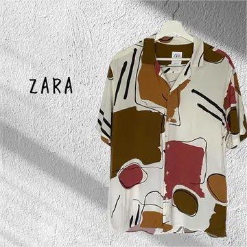 ZARA 자라 올 패턴 반팔 셔츠 패턴 제품 패턴 셔츠