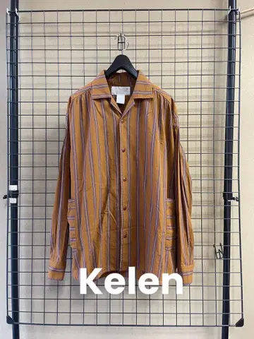 Kelen 케렌 Roth 와이드 실루엣 오픈 카라 셔츠 스트라이프