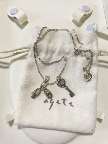 agete 실버 목걸이 신발과 열쇠 참 길이 40cm