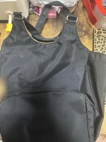 블랙 나일론 토트백