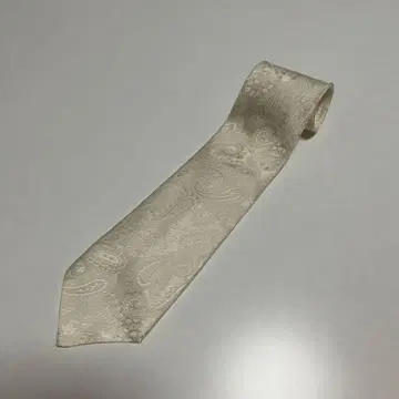 고급 문양 직물 넥타이 페이즐리 무늬 화이트