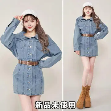 다리치 darich 볼륨 데님 미니 원피스 BLU FL