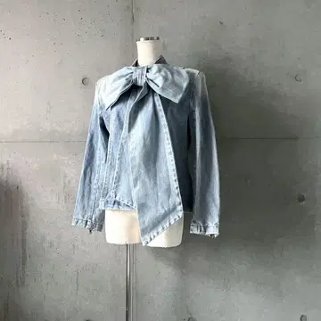 택 포함 새상품 빅 리본 데님 셔츠 자켓 M