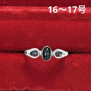 이탈리아 버드 디자인 오닉스 실버 반지 빈티지풍 16~17호