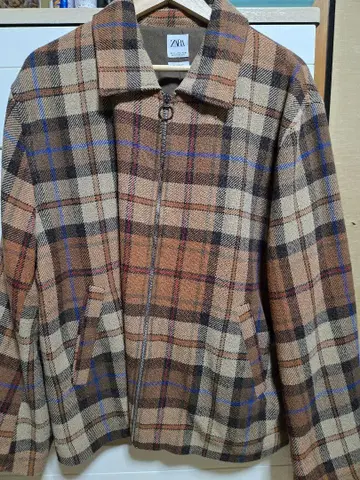 자라 체크 무늬 점퍼 XL