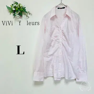 비비플뢰르 여성용 (L) V넥 셔츠 긴팔