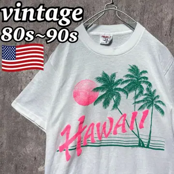 80s 90s USA제 HAWAII 하와이 로고 싱글 스티치 티셔츠