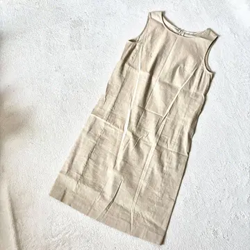 PLST S 사이즈 린넨 슬리브리스 원피스
