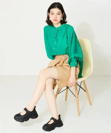 오리엔탈 트래픽 통굽 벨트 스니커즈 블랙 인솔 25cm 41
