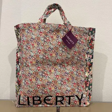 미사용 새상품 리버티 LIBERTY 토트백 핑크 꽃무늬 로고 모리스