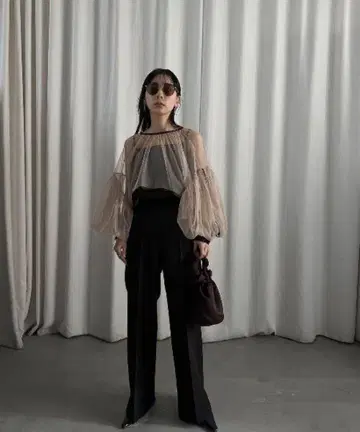 MANY WAY TULLE VEIL SET UP 블랙 S 사이즈