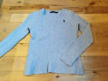 RALPH LAUREN 라이트 블루 케이블 짜임 스웨터 S 160/84A
