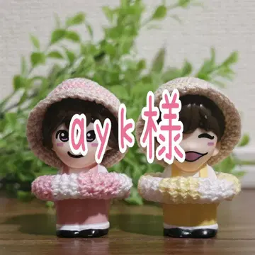 핸드메이드 나니와단시 손가락 인형 밀짚모자&튜브 세트