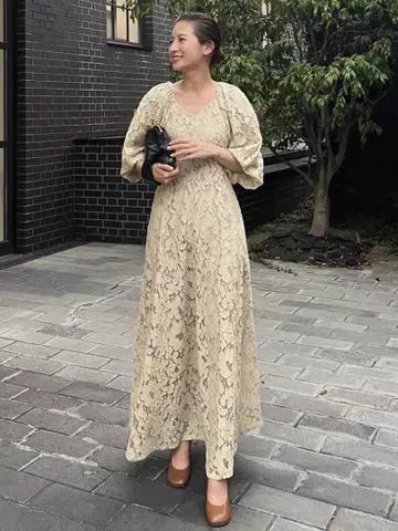 CLANE VINTAGE LACE PUFF ONE PIECE 클라네