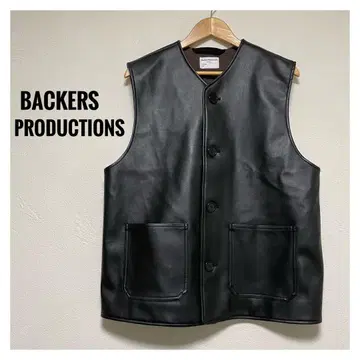 BACKERS PRODUCTIONS 가죽 베스트 오버 사이즈