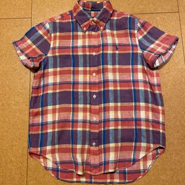 컨디션 최상 랄프 로렌 Ralph Lauren 반팔 린넨 100% 체크