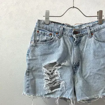 리바이스 숏팬츠 데님 팬츠 데미지 가공 자른 듯한 빅 사이즈